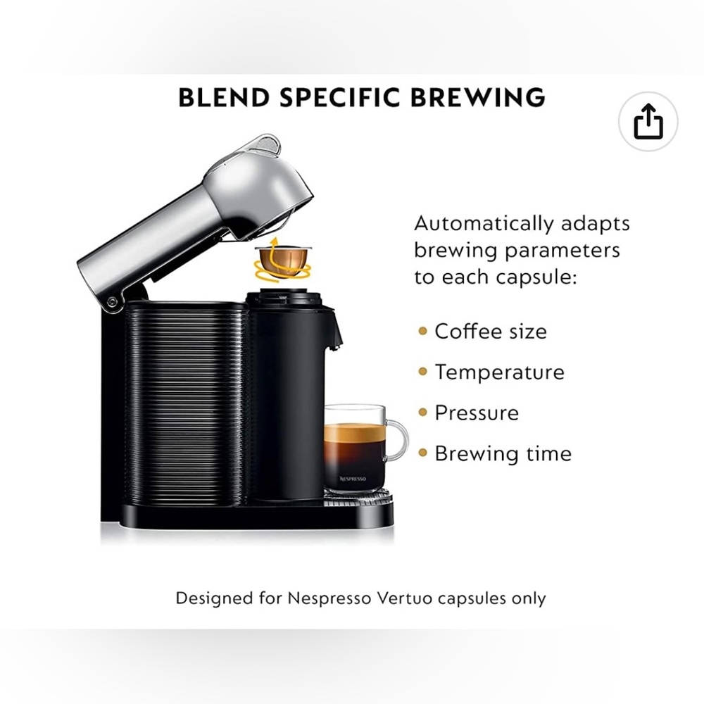 Nespresso by Breville Vertuo Coffee and Espresso Maker w/ Milk Frother - Picture 7 of 9